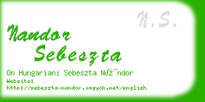 nandor sebeszta business card